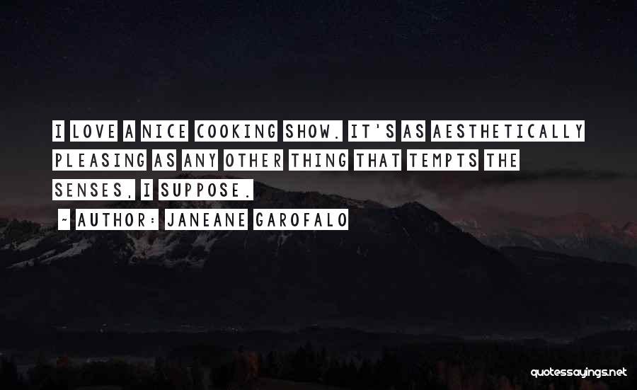 Janeane Garofalo Quotes: I Love A Nice Cooking Show. It's As Aesthetically Pleasing As Any Other Thing That Tempts The Senses, I Suppose.