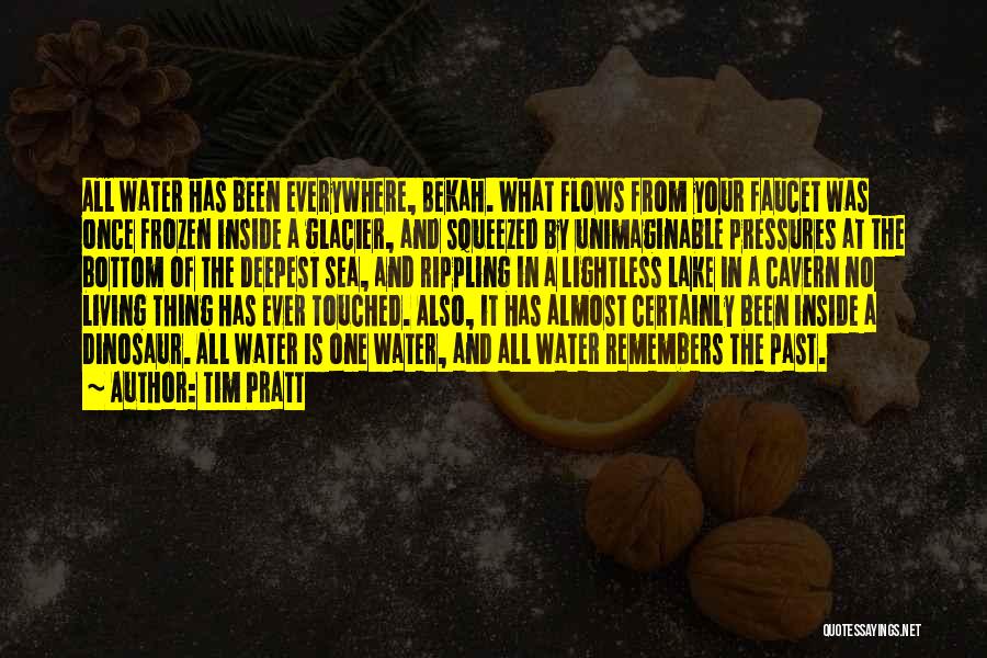 Tim Pratt Quotes: All Water Has Been Everywhere, Bekah. What Flows From Your Faucet Was Once Frozen Inside A Glacier, And Squeezed By