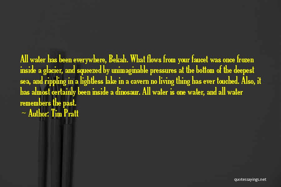 Tim Pratt Quotes: All Water Has Been Everywhere, Bekah. What Flows From Your Faucet Was Once Frozen Inside A Glacier, And Squeezed By