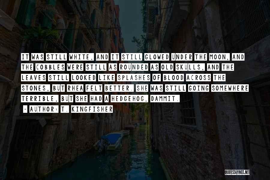 T. Kingfisher Quotes: It Was Still White, And It Still Glowed Under The Moon, And The Cobbles Were Still As Rounded As Old