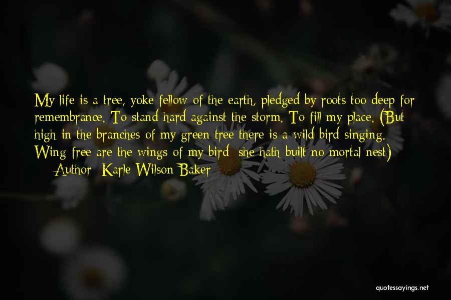 Karle Wilson Baker Quotes: My Life Is A Tree, Yoke Fellow Of The Earth, Pledged By Roots Too Deep For Remembrance. To Stand Hard