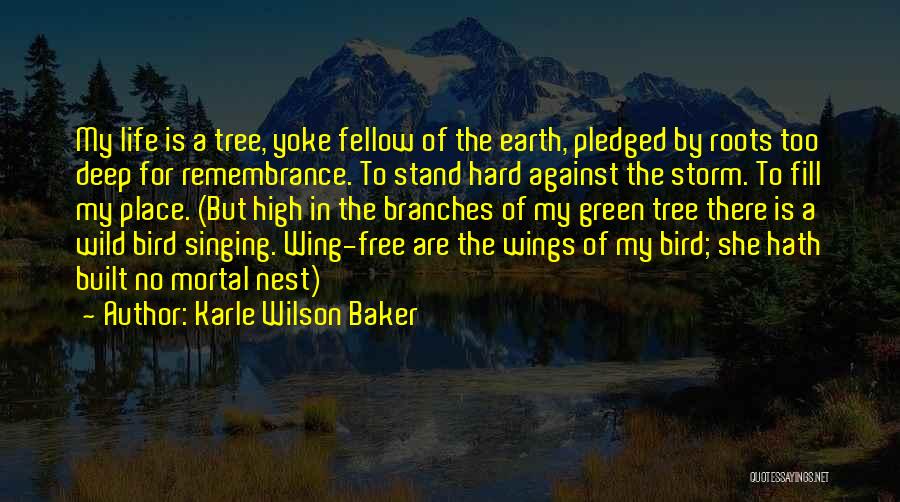 Karle Wilson Baker Quotes: My Life Is A Tree, Yoke Fellow Of The Earth, Pledged By Roots Too Deep For Remembrance. To Stand Hard