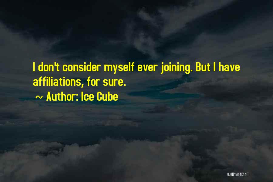 Ice Cube Quotes: I Don't Consider Myself Ever Joining. But I Have Affiliations, For Sure.