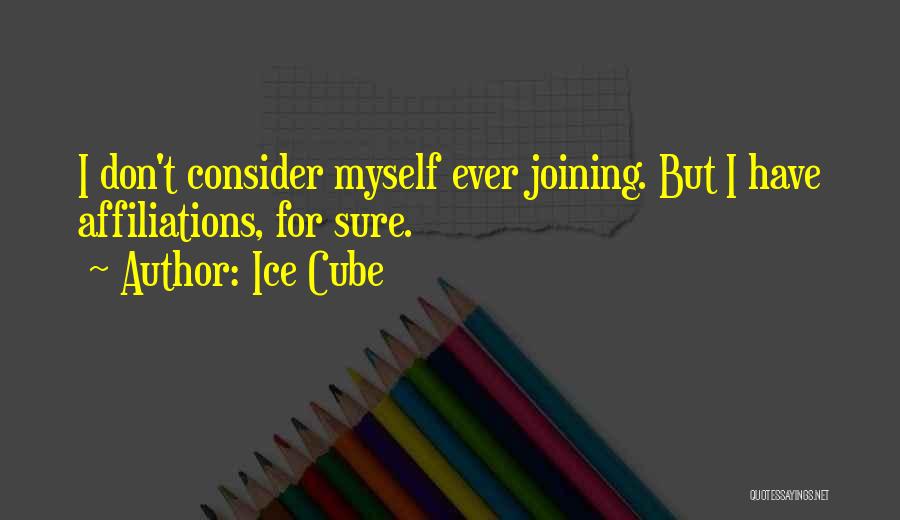 Ice Cube Quotes: I Don't Consider Myself Ever Joining. But I Have Affiliations, For Sure.