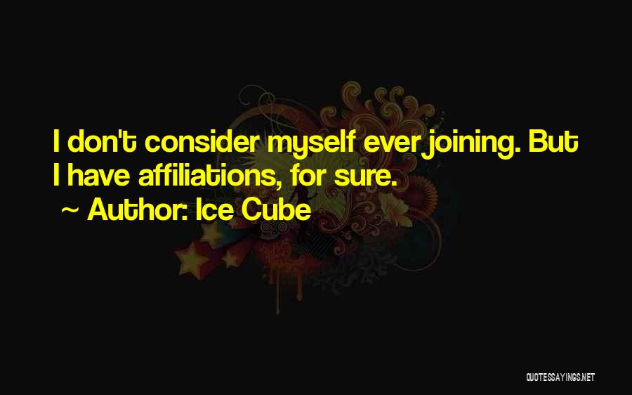 Ice Cube Quotes: I Don't Consider Myself Ever Joining. But I Have Affiliations, For Sure.