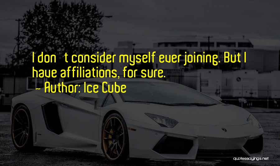 Ice Cube Quotes: I Don't Consider Myself Ever Joining. But I Have Affiliations, For Sure.