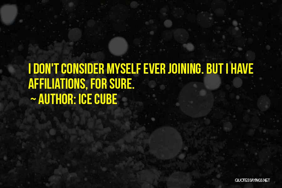 Ice Cube Quotes: I Don't Consider Myself Ever Joining. But I Have Affiliations, For Sure.
