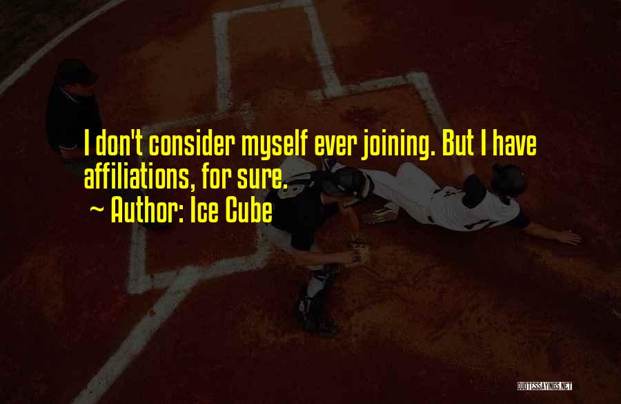 Ice Cube Quotes: I Don't Consider Myself Ever Joining. But I Have Affiliations, For Sure.