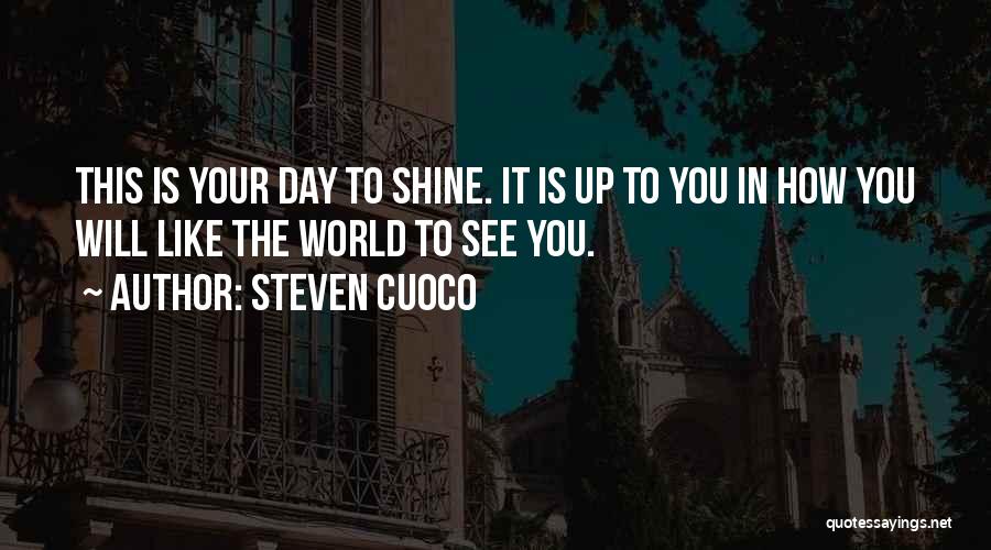 Steven Cuoco Quotes: This Is Your Day To Shine. It Is Up To You In How You Will Like The World To See