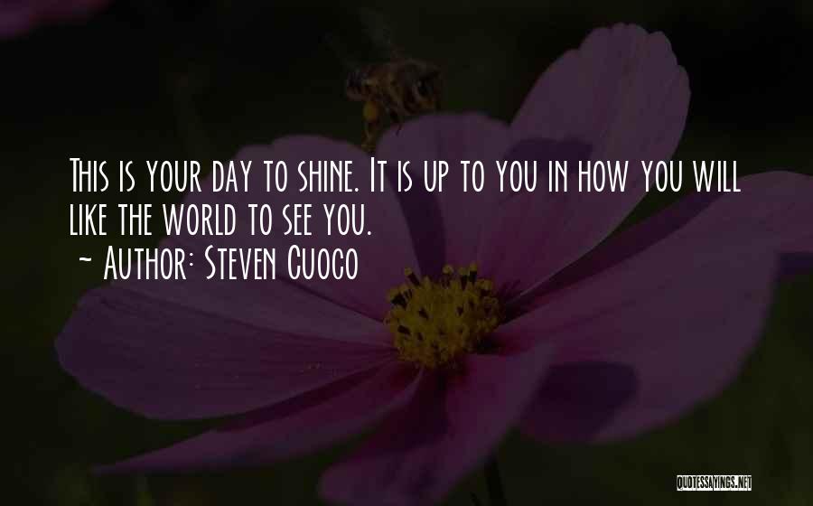 Steven Cuoco Quotes: This Is Your Day To Shine. It Is Up To You In How You Will Like The World To See