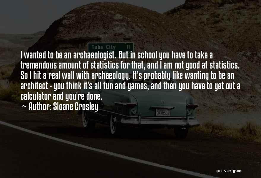 Sloane Crosley Quotes: I Wanted To Be An Archaeologist. But In School You Have To Take A Tremendous Amount Of Statistics For That,