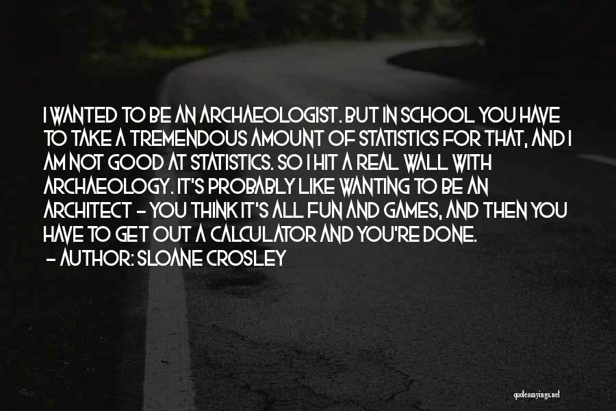 Sloane Crosley Quotes: I Wanted To Be An Archaeologist. But In School You Have To Take A Tremendous Amount Of Statistics For That,