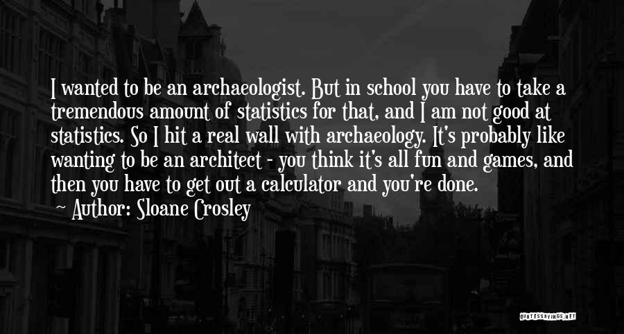 Sloane Crosley Quotes: I Wanted To Be An Archaeologist. But In School You Have To Take A Tremendous Amount Of Statistics For That,