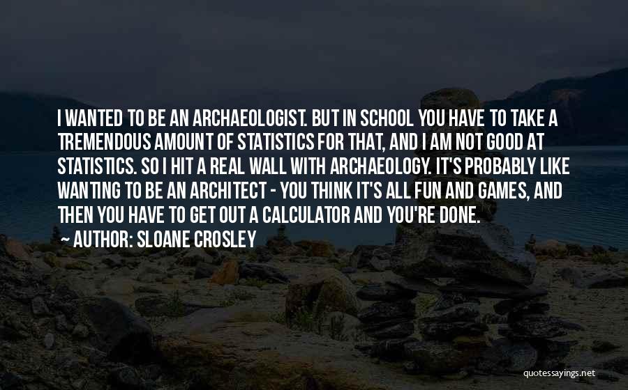 Sloane Crosley Quotes: I Wanted To Be An Archaeologist. But In School You Have To Take A Tremendous Amount Of Statistics For That,