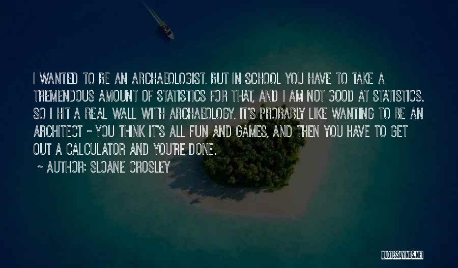 Sloane Crosley Quotes: I Wanted To Be An Archaeologist. But In School You Have To Take A Tremendous Amount Of Statistics For That,