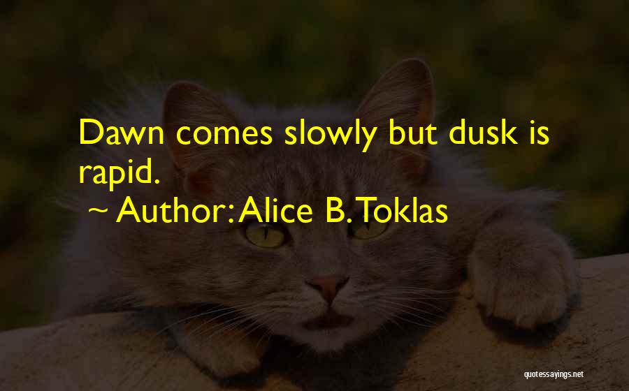 Alice B. Toklas Quotes: Dawn Comes Slowly But Dusk Is Rapid.