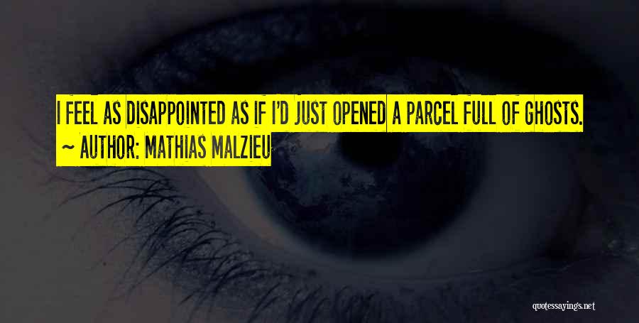 Mathias Malzieu Quotes: I Feel As Disappointed As If I'd Just Opened A Parcel Full Of Ghosts.