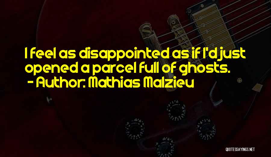 Mathias Malzieu Quotes: I Feel As Disappointed As If I'd Just Opened A Parcel Full Of Ghosts.