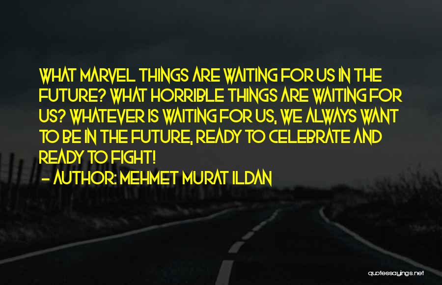 Mehmet Murat Ildan Quotes: What Marvel Things Are Waiting For Us In The Future? What Horrible Things Are Waiting For Us? Whatever Is Waiting