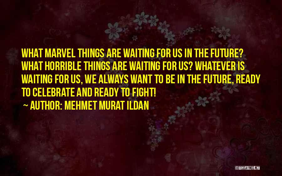 Mehmet Murat Ildan Quotes: What Marvel Things Are Waiting For Us In The Future? What Horrible Things Are Waiting For Us? Whatever Is Waiting