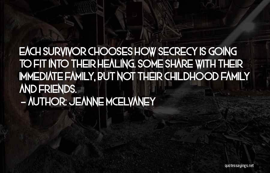 Jeanne McElvaney Quotes: Each Survivor Chooses How Secrecy Is Going To Fit Into Their Healing. Some Share With Their Immediate Family, But Not