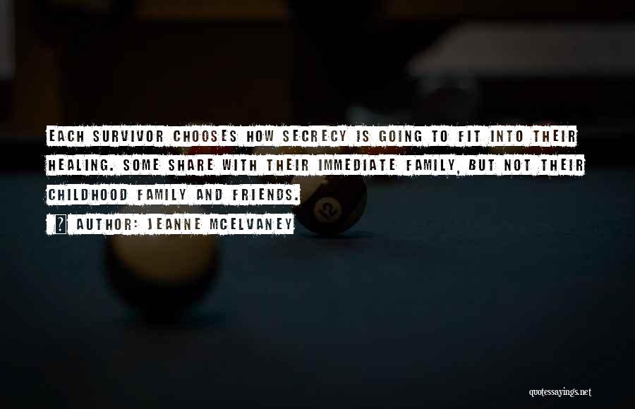 Jeanne McElvaney Quotes: Each Survivor Chooses How Secrecy Is Going To Fit Into Their Healing. Some Share With Their Immediate Family, But Not