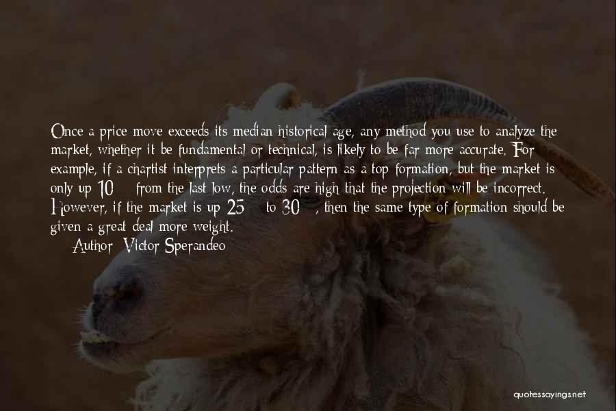 Victor Sperandeo Quotes: Once A Price Move Exceeds Its Median Historical Age, Any Method You Use To Analyze The Market, Whether It Be