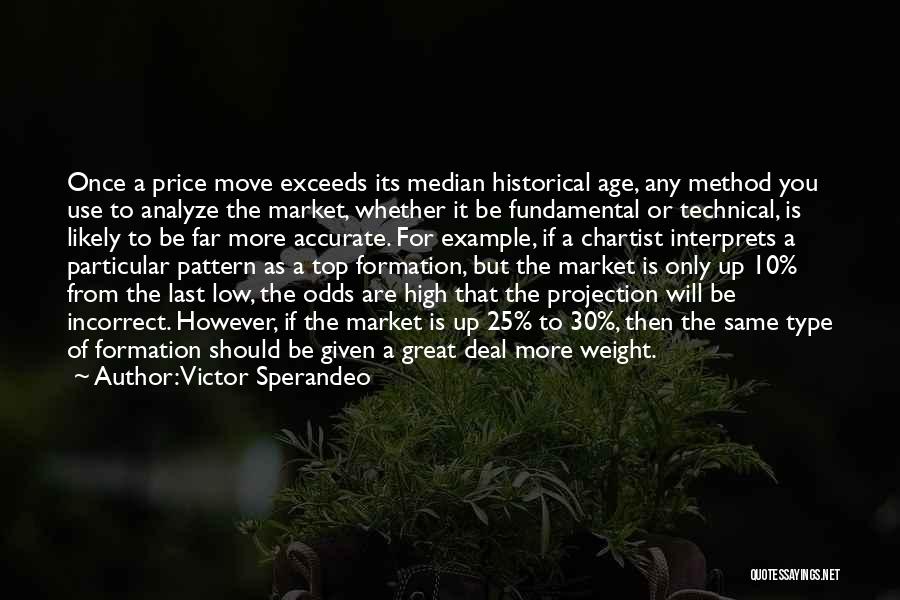 Victor Sperandeo Quotes: Once A Price Move Exceeds Its Median Historical Age, Any Method You Use To Analyze The Market, Whether It Be