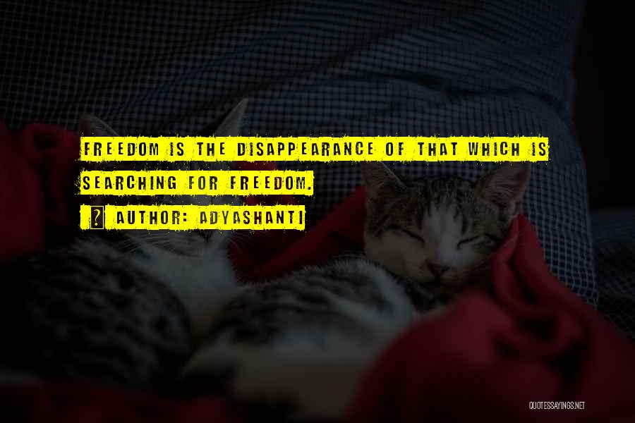 Adyashanti Quotes: Freedom Is The Disappearance Of That Which Is Searching For Freedom.