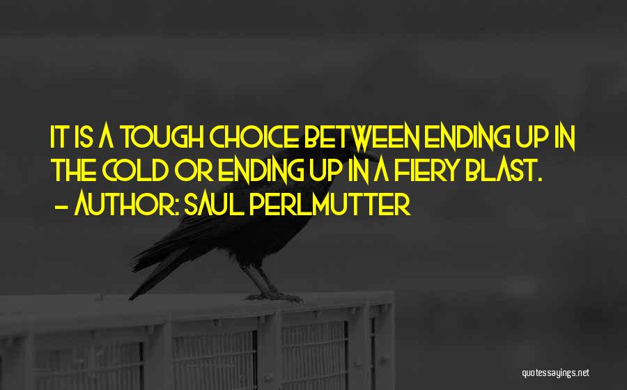 Saul Perlmutter Quotes: It Is A Tough Choice Between Ending Up In The Cold Or Ending Up In A Fiery Blast.