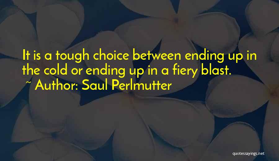 Saul Perlmutter Quotes: It Is A Tough Choice Between Ending Up In The Cold Or Ending Up In A Fiery Blast.