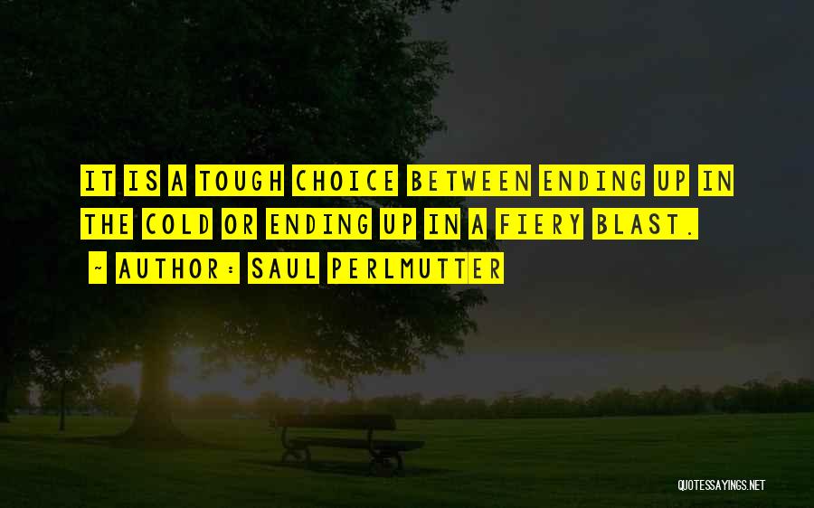 Saul Perlmutter Quotes: It Is A Tough Choice Between Ending Up In The Cold Or Ending Up In A Fiery Blast.