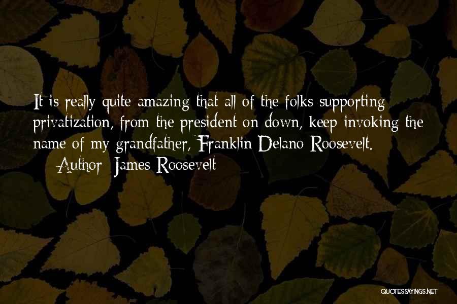James Roosevelt Quotes: It Is Really Quite Amazing That All Of The Folks Supporting Privatization, From The President On Down, Keep Invoking The