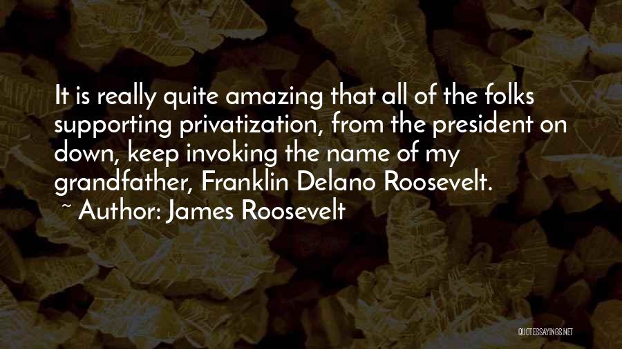 James Roosevelt Quotes: It Is Really Quite Amazing That All Of The Folks Supporting Privatization, From The President On Down, Keep Invoking The