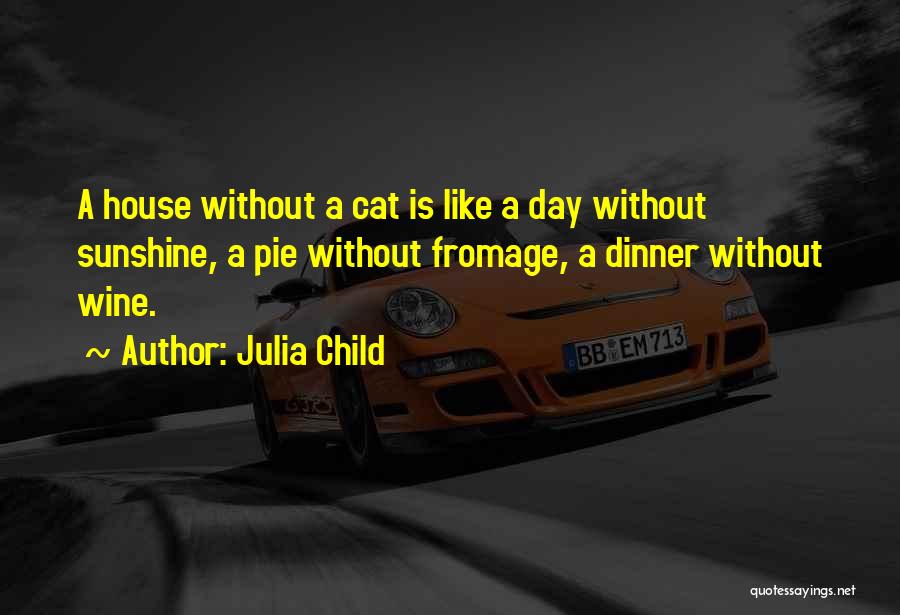 Julia Child Quotes: A House Without A Cat Is Like A Day Without Sunshine, A Pie Without Fromage, A Dinner Without Wine.