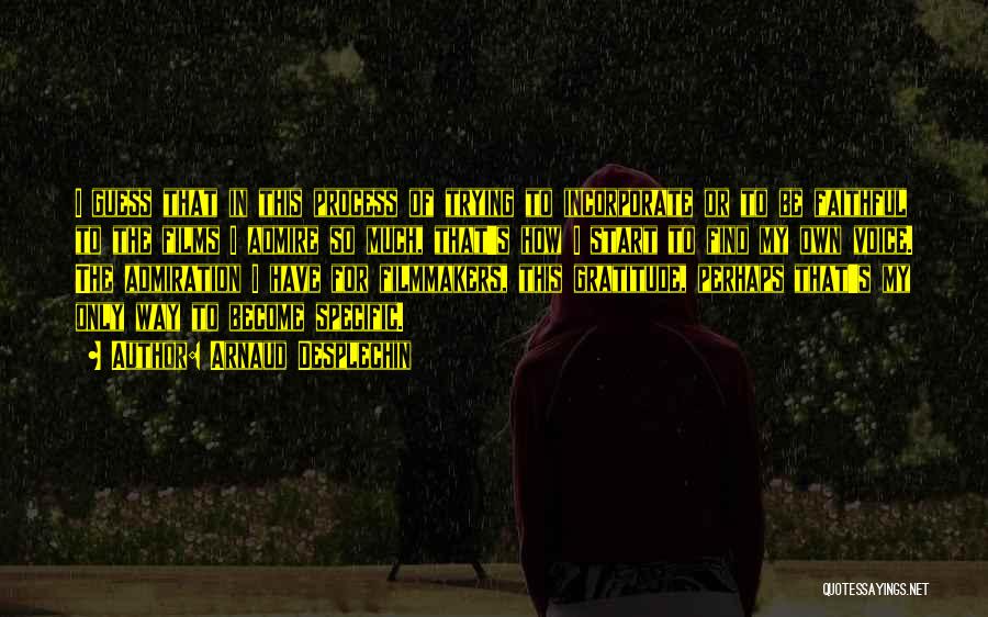 Arnaud Desplechin Quotes: I Guess That In This Process Of Trying To Incorporate Or To Be Faithful To The Films I Admire So