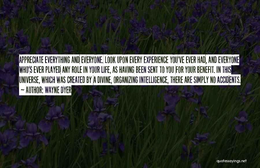 Wayne Dyer Quotes: Appreciate Everything And Everyone. Look Upon Every Experience You've Ever Had, And Everyone Who's Ever Played Any Role In Your