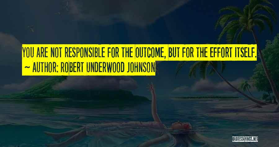 Robert Underwood Johnson Quotes: You Are Not Responsible For The Outcome, But For The Effort Itself.