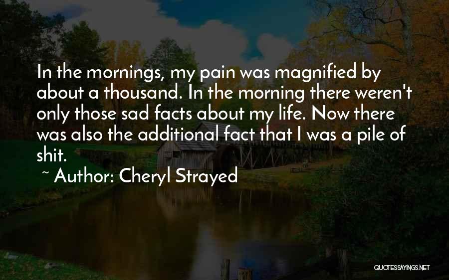 Cheryl Strayed Quotes: In The Mornings, My Pain Was Magnified By About A Thousand. In The Morning There Weren't Only Those Sad Facts