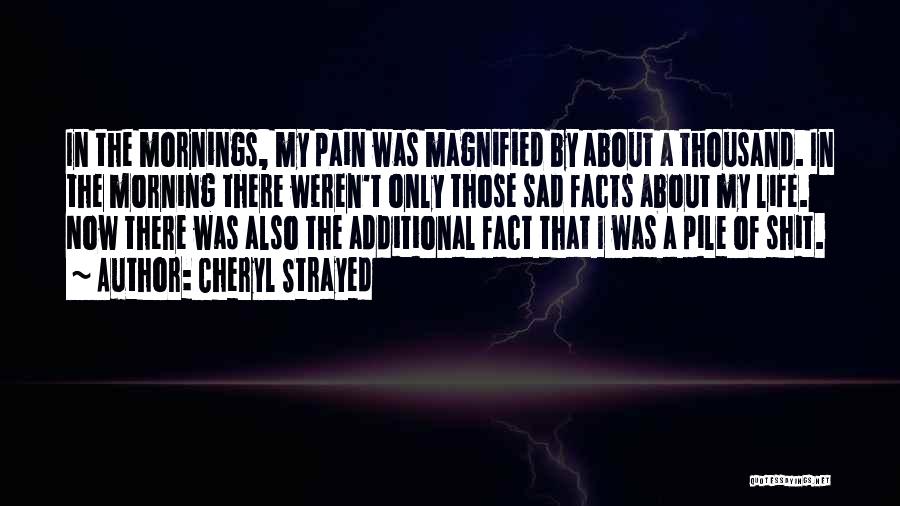 Cheryl Strayed Quotes: In The Mornings, My Pain Was Magnified By About A Thousand. In The Morning There Weren't Only Those Sad Facts