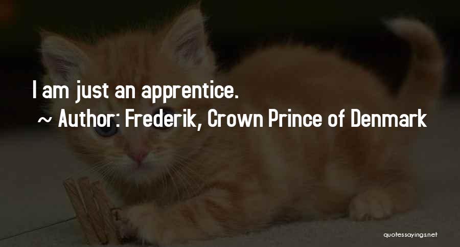 Frederik, Crown Prince Of Denmark Quotes: I Am Just An Apprentice.