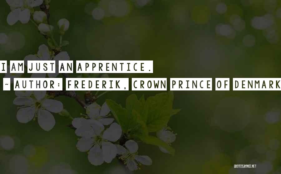 Frederik, Crown Prince Of Denmark Quotes: I Am Just An Apprentice.