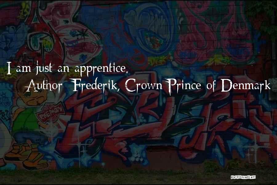 Frederik, Crown Prince Of Denmark Quotes: I Am Just An Apprentice.