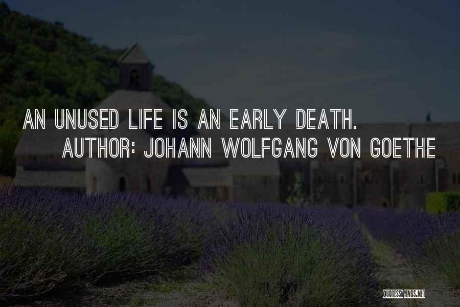 Johann Wolfgang Von Goethe Quotes: An Unused Life Is An Early Death.