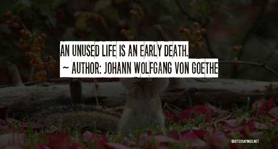 Johann Wolfgang Von Goethe Quotes: An Unused Life Is An Early Death.