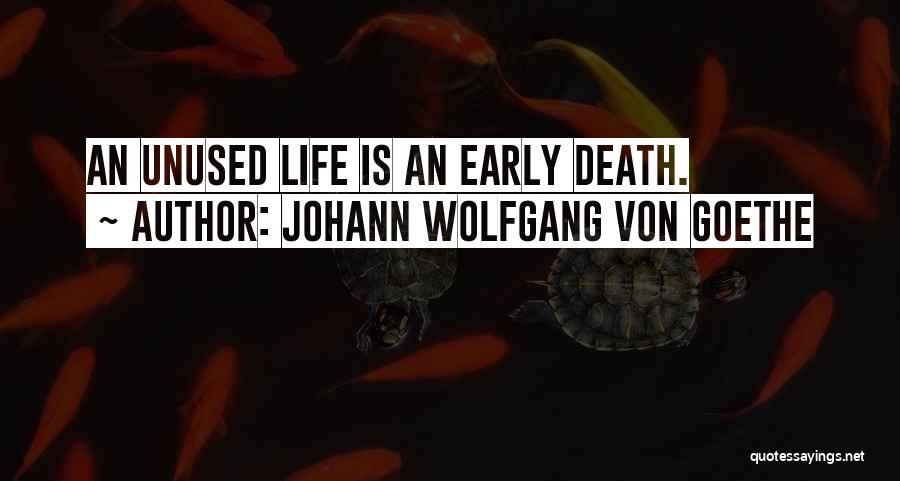 Johann Wolfgang Von Goethe Quotes: An Unused Life Is An Early Death.