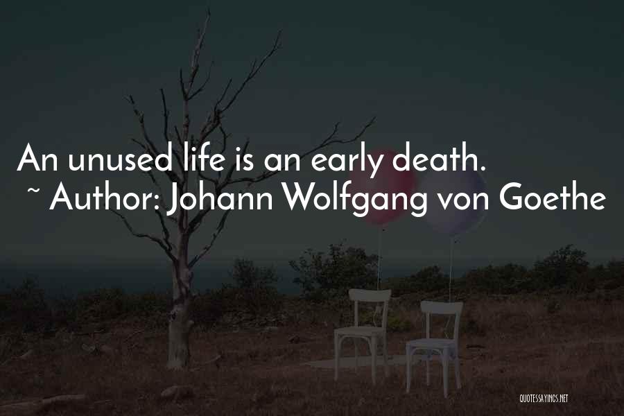 Johann Wolfgang Von Goethe Quotes: An Unused Life Is An Early Death.