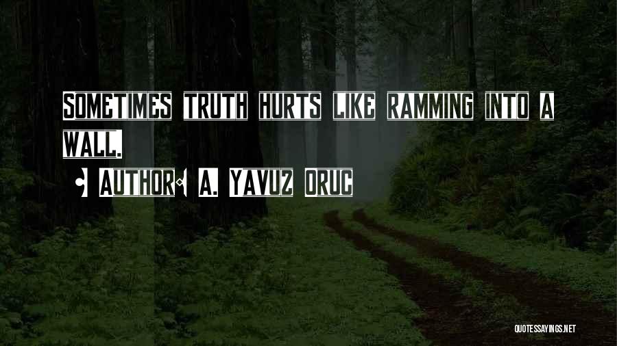 A. Yavuz Oruc Quotes: Sometimes Truth Hurts Like Ramming Into A Wall.