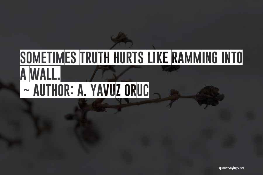 A. Yavuz Oruc Quotes: Sometimes Truth Hurts Like Ramming Into A Wall.