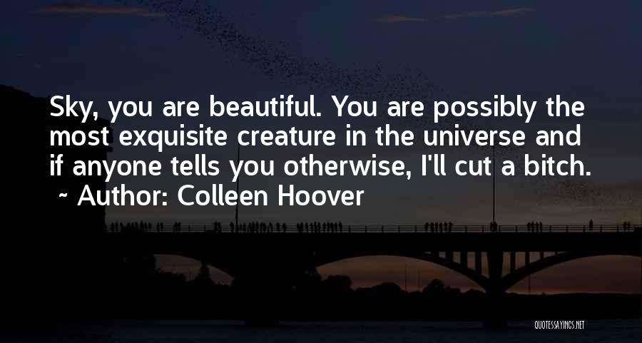 Colleen Hoover Quotes: Sky, You Are Beautiful. You Are Possibly The Most Exquisite Creature In The Universe And If Anyone Tells You Otherwise,